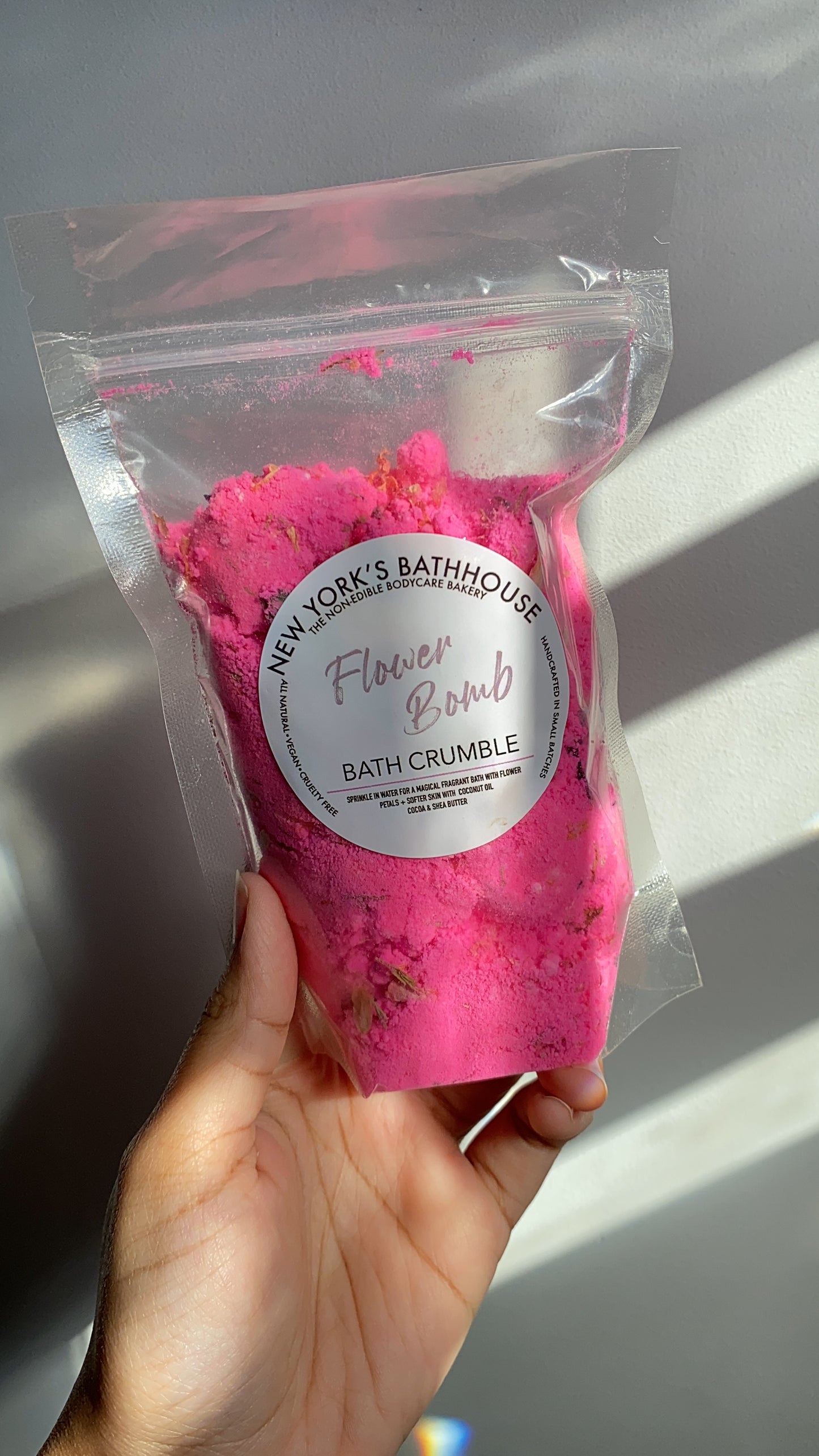 Flower Bomb bath bomb crumbles